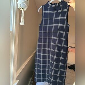 Ann Taylor Navy Plaid Dress
